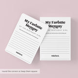 My Favorite Memory Of The Birthday Girl Printable Cards