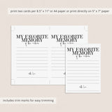 My Favorite Memory Of The Retiree Cards Printable