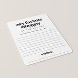 Printable My Favorite Memory Card for Retirement Party