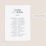 Book Club Name That Book Game with Answer Key Printable