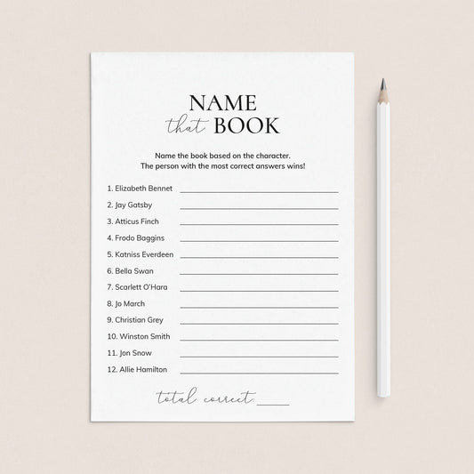 Book Club Name That Book Game with Answer Key Printable by LittleSizzle