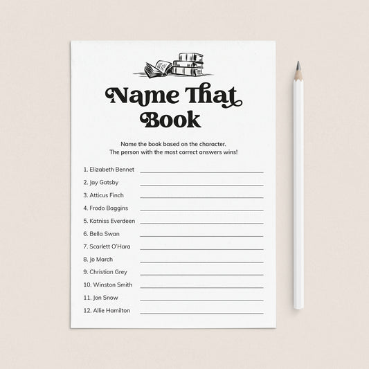 Fun Book Club Icebreaker Game Name That Book Printable by LittleSizzle