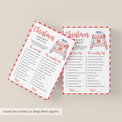 Funny Ugly Sweater Party Game Naughty or Nice Printable