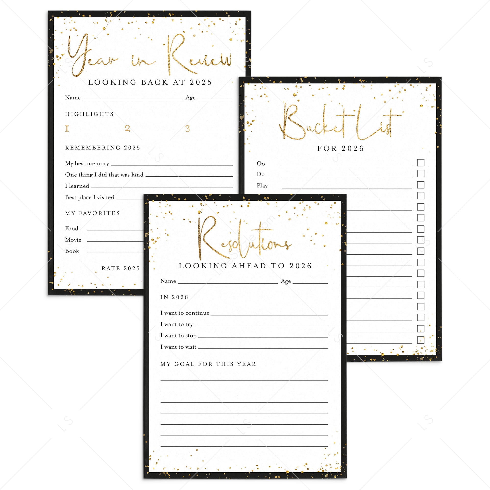 2025 2026 New Years Printables by LittleSizzle