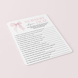 Girl Baby Shower Nursery Rhyme Quiz Answers Included