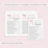 Girl Baby Shower Nursery Rhyme Quiz Answers Included