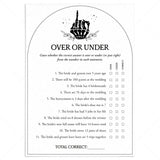 Halloween Wedding Shower Game Over or Under by LittleSizzle