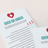 Nurse Game Over or Under with Answers Printable