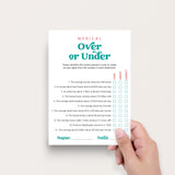 Medical Over or Under Game with Answer Key Printable