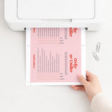 Over or Under Bridal Shower Game Printable Pink and Red