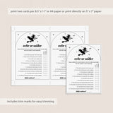 Salem Witchy Bride Bridal Shower Game Over or Under Digital Download