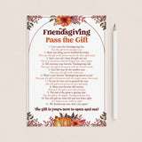 Friendsgiving Pass The Gift Game Printable by LittleSizzle