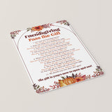 Friendsgiving Pass The Gift Game Printable
