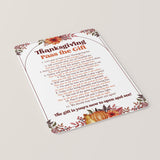 Thanksgiving Pass The Present Game Printable