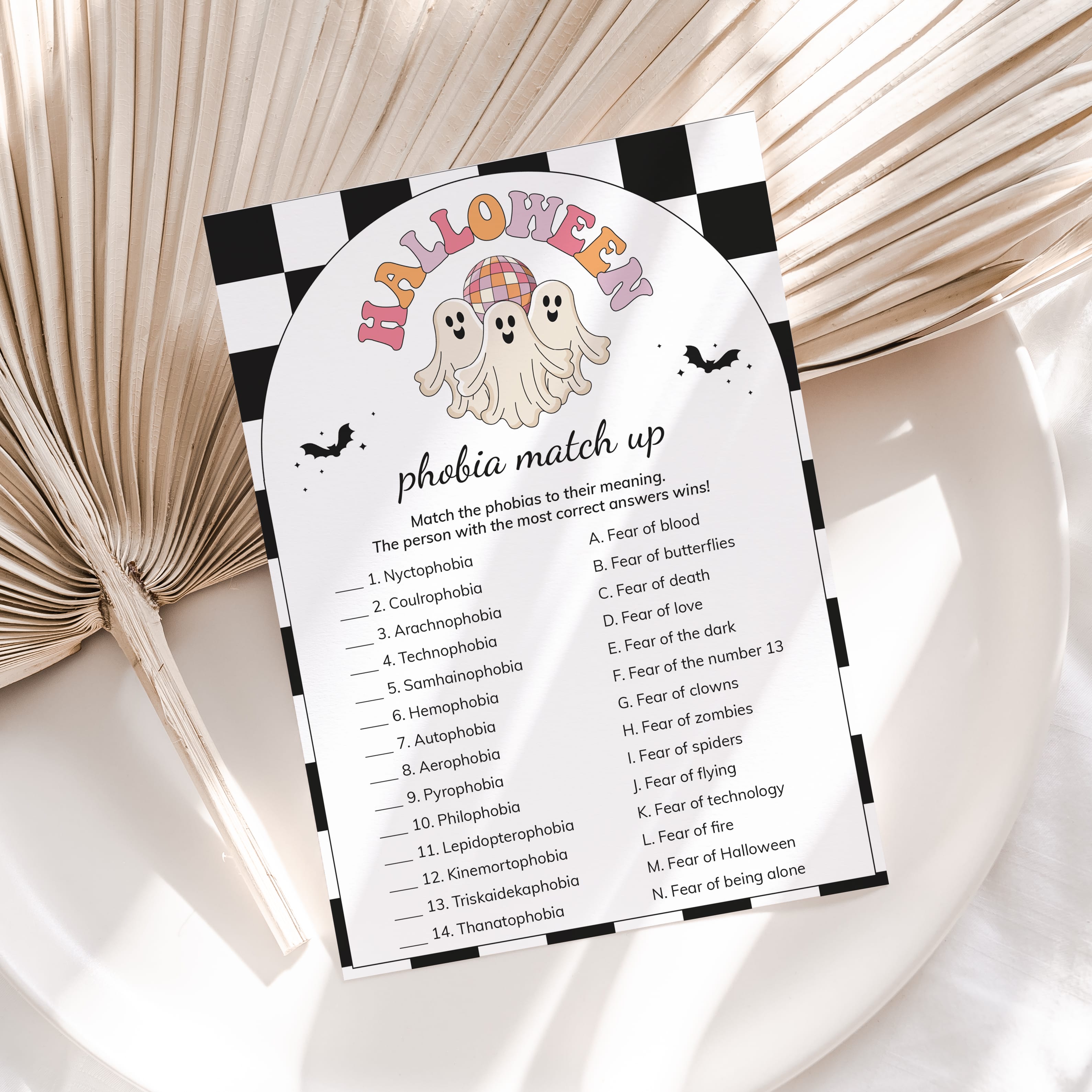 Boo Crew Halloween Party Phobia Quiz with Answer Key Printable Boo Crew Halloween Party Phobia Quiz with Answer Key Printable
