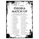 Halloween Phobias Match Game with Answers Printable by LittleSizzle