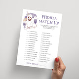 Spooky Halloween Party Quiz Phobia Match Up Printable