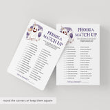 Spooky Halloween Party Quiz Phobia Match Up Printable