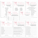 Bow Birthday Party Games Printable by LittleSizzle