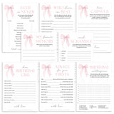 Pink Bow First Birthday Party Games Printable by LittleSizzle