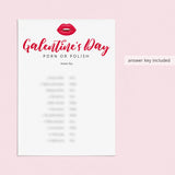 Porn or Polish Galentines Day Game with Answer Key Printable