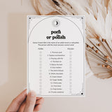 Celestial Bachelorette Game Porn or Polish with Answers Printable