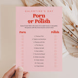 Adult Galentine's Day Game Porn or Polish with Answer Key Printable