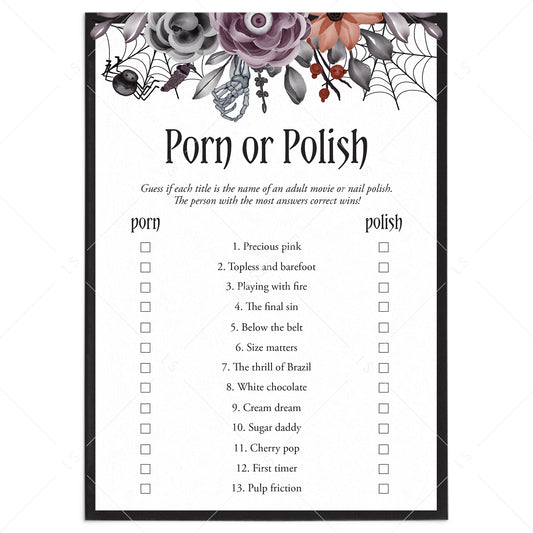 Halloween Bach Party Game Porn or Polish Game with Answer Key by LittleSizzle