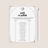 Celestial Bachelorette Game Porn or Polish with Answers Printable by LittleSizzle