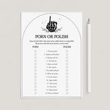 Porn or Polish Bachelorette Party Game Printable Bride or Die Party by LittleSizzle