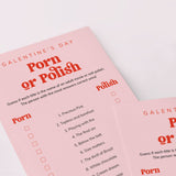 Adult Galentine's Day Game Porn or Polish with Answer Key Printable