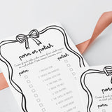 Adult Party Porn or Polish Printable Game Coquette Theme