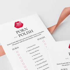 Porn or Polish Game with Answer Key Printable