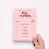 Bachelorette Party Game Porn or Polish Answers Included