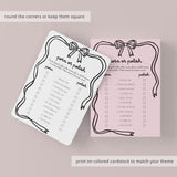 Adult Party Porn or Polish Printable Game Coquette Theme