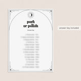Celestial Bachelorette Game Porn or Polish with Answers Printable