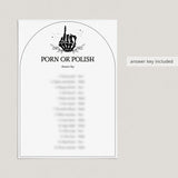 Porn or Polish Bachelorette Party Game Printable Bride or Die Party