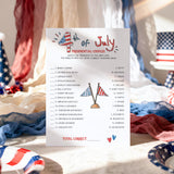 4th of July Game for Adults Presidential Couples