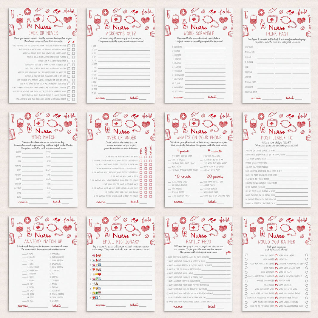 Nurse Week Games Printable Fun Nurses Week Activities LittleSizzle
