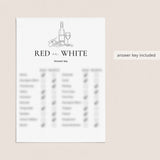 Red or White Wine Game with Answer Key Printable