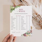 Wine Party Red or White Game Printable | How Well Do You Know Wine