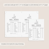 Red or White Wine Game with Answer Key Printable