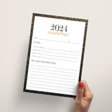 2023/2024 New Years Reflections and Resolutions Cards Printable