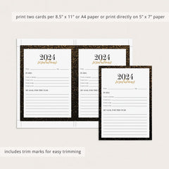 2024 Resolutions and New Year's Goals Card Printable