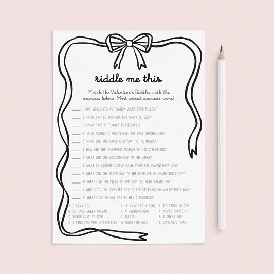 Fun Valentines Riddles and Answers Digital Download by LittleSizzle