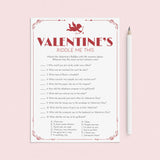 Valentine Riddles and Answers Printable by LittleSizzle
