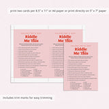 Riddle Me This Valentines Game Printable