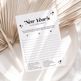 Black & White New Year's Game Scattergories Printable