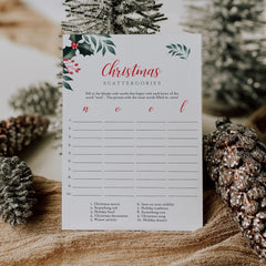 Printable Holiday Party Game Scattergories