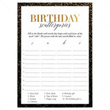 Golden Birthday Scattergories Game Printable by Littlesizzle